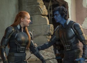Szenenbild aus X-MEN: APOCALYPSE - Jean Grey (Sophie Turner) und Nightcrawler (Kodi Smit-McPhee) - © 2016 Twentieth Century Fox Home Entertainment