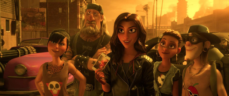 Szenenbild aus CHAOS IM NETZ - OT: RALPH BREAKS THE INTERNET - Shank (Gal Gadot) und ihre Freunde - © Disney