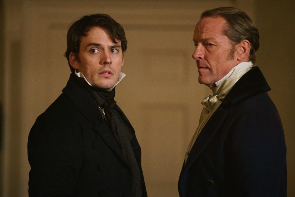 Szenenbild aus MEINE COUSINE RACHEL - MY COUSIN RACHEL - Philip (Sam Claflin) und sein Pate (Iain Glenn) - © 20th Century Fox