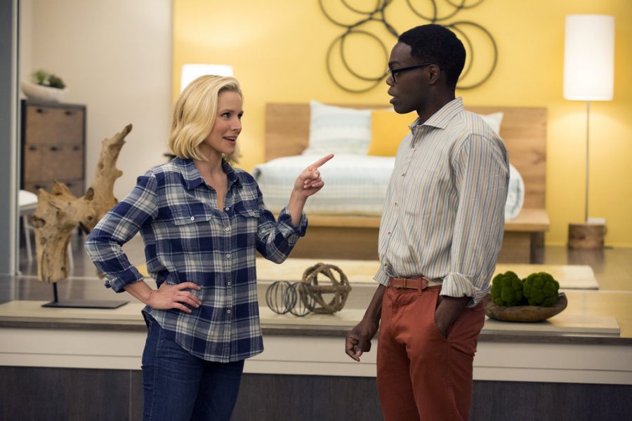 Szenenbild aus der 1. Staffel von THE GOOD PLACE - Eleanor (Kristen Bell) und Chidi (William Jackson Harper) - © Justin Lubin/NBC