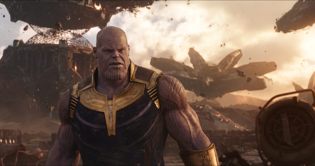 Szenenbild aus Marvels AVENGERS: INFINITY WAR (2018) - Endgegner Thanos (Josh Brolin)..Photo: Film Frame.©Marvel Studios 2018