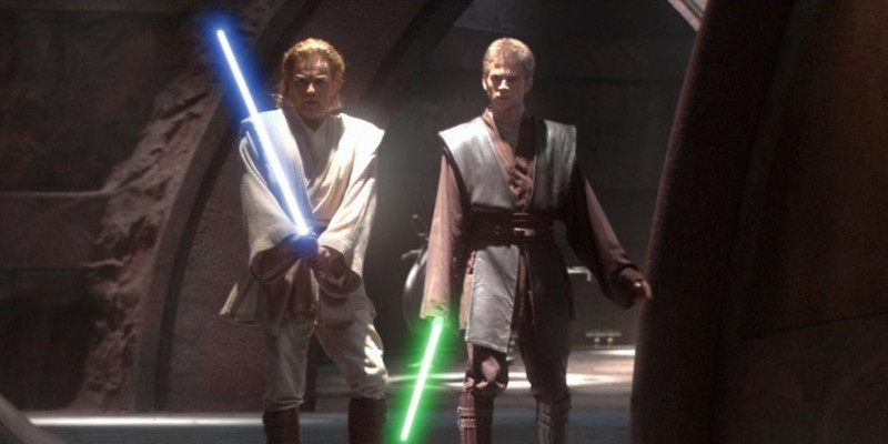 Szenenbild aus STAR WARS: EPISODE 2 - ATTACK OF THE CLONES - Obi-Wan Kenobi (Ewan McGregor) und Anakin (Hayden Christensen) - © Lucasfilm