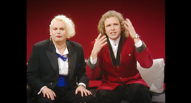 Szenenbild aus WAS HABEN WIR GELACHT - Hella von Sinnen zu Gast bei Thomas Gottschalk - © Archiv: ZDF, Wetten, dass...?, 02.03.1991